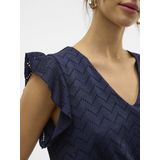 VERO MODA - VMTHAS SL SHORT V-NECK DRESS - Dames - Mini Jurk - Zwart - Polyester