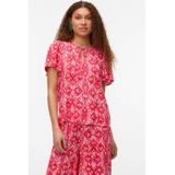 Vero Moda - Vmdalga S/S V-Neck Top - Blouse - Roze - Katoen