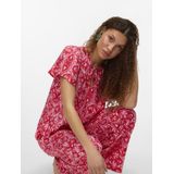 Vero Moda - Vmdalga S/S V-Neck Top - Blouse - Roze - Katoen