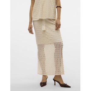 Vero Moda - Dylie HW Long Woven Rok - Crème Wit - Gebreid Model
