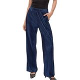 Vero Moda - Vmduvi hw wide pant - Lange Broek - Navy