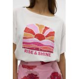 Vero Moda - Vmdina Boat Neck Top - T-shirt - Snow White/Rise And Shine - Dames
