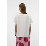 Vero Moda - Vmdina Boat Neck Top - T-shirt - Snow White/Rise And Shine - Dames