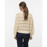 Vero Moda - Vmlona Ls O-neck Pullover - Beige - Gebreide Trui