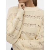 Vero Moda - Vmlona Ls O-neck Pullover - Beige - Gebreide Trui