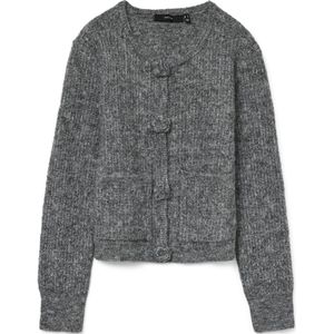 Vero Moda - Vmblossom Ls O-neck - Cardigan - Medium Grey Melange