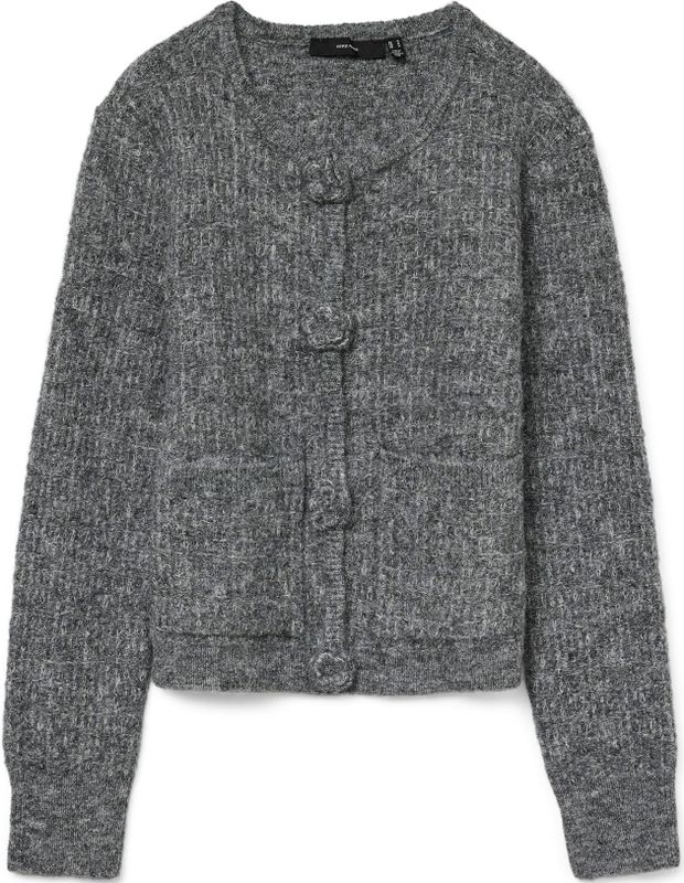 Vero Moda - Vmblossom Ls O-neck - Cardigan - Medium Grey Melange