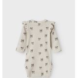 Body - Grandad Hals - Lange Mouwen - Jersey - Ruches - Herhalende Print