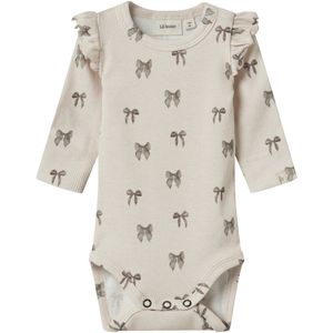 Body - Grandad Hals - Lange Mouwen - Jersey - Ruches - Herhalende Print