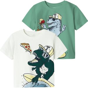 Name It - NmmDino - T-Shirt - Cloud Dancer/Crème - 2-pack