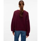 Vero Moda - Vmlollipop Ls V-neck Pullover - Wijnrood - Dames