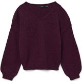 Vero Moda - Vmlollipop Ls V-neck Pullover - Wijnrood - Dames