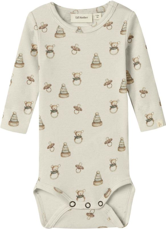 Body - Grandad Hals - Lange Mouwen - Jersey - Zacht - Print