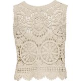 Damesvest - Lichtgrijs - Polyester - Ronde Halslijn