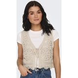 Damesvest - Lichtgrijs - Polyester - Ronde Halslijn