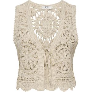 JDY - Mouwloos Gilet - Katoen - Vhals - Strikkoord Sluiting