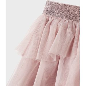 Plooirok - Geweven Stof - Glitter Detail - Elastische Taille - Lichtblauw