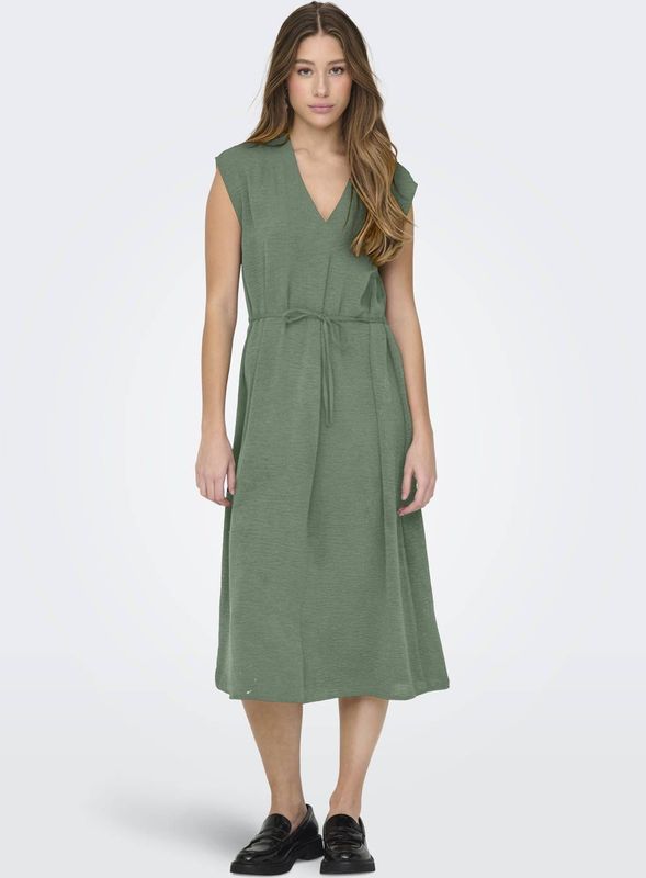 JDY - A-lijn Jurk - Mouwloos - V-hals - Polyester - Zwart