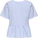 JDY - Peplum Top - Korte Mouwen - Overhemdkraag - Loose Fit - Strik Detail