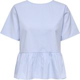 JDY - Peplum Top - Korte Mouwen - Overhemdkraag - Loose Fit - Strik Detail