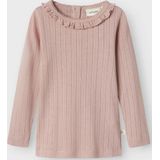 Top - Slim Fit - Lange Mouwen - Ronde Hals - Ruches