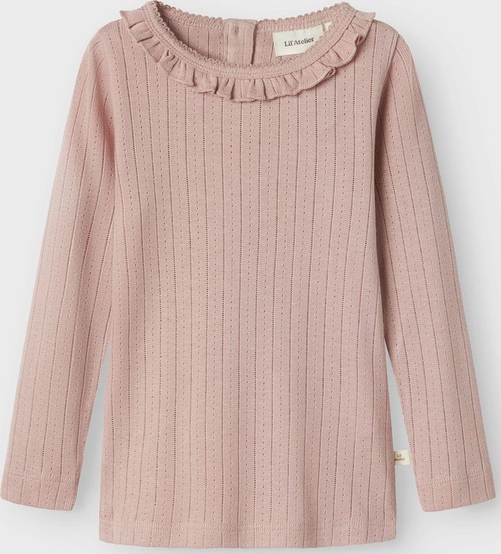 Top - Slim Fit - Lange Mouwen - Ronde Hals - Ruches