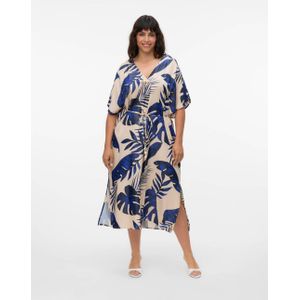VERO MODA CURVE - Zomerjurk - Ecru - Korte Mouwen - V-hals