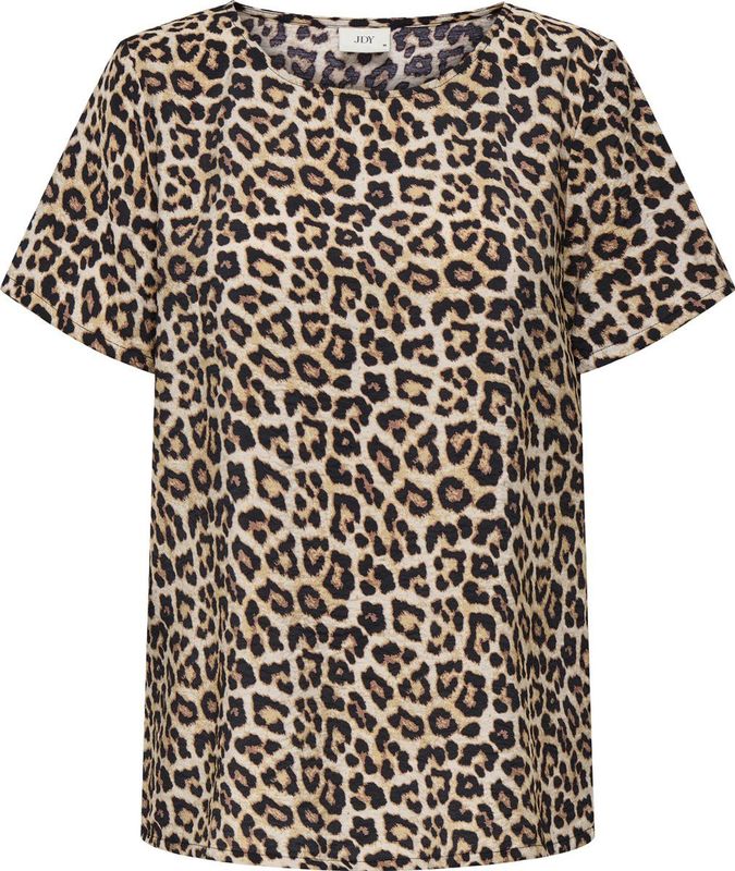 JDY - JDYTROYA - Top - Bruin - Korte Mouwen - Rechte Pasvorm