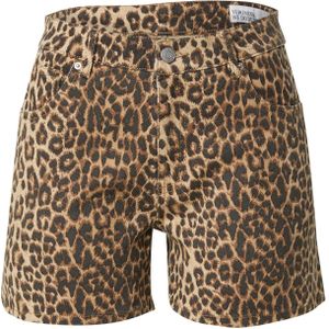 Vero Moda - Vmtess Mr Denim Aop Shorts - Korte Broek - Silver Mink/Leopard - 97% Katoen