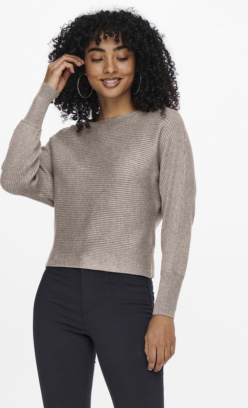 Only - Onladaline Life - Dames Trui - Satelite/Melange - Ribgebreid - Lange Mouwen