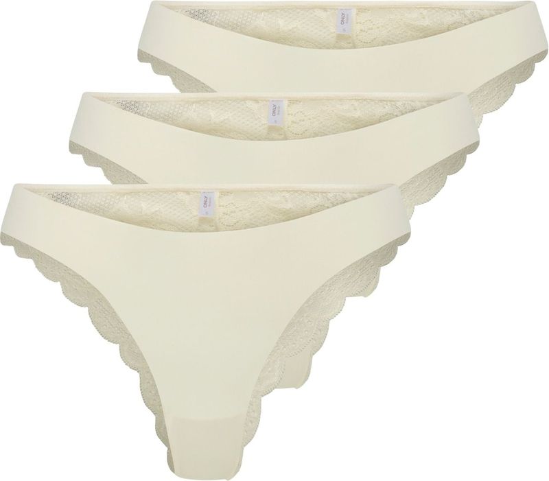 Only - ONLCHLOE LACE BRAZIL - Brazilian Slip - Cloud Dancer - 3-Pack