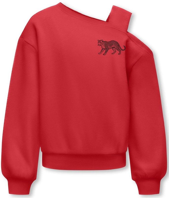 Kids only kogseema life ls o-neck offshldr cs trui rood
