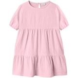 Jurk - O-hals - Korte Mouwen - Mousseline - Regular Fit