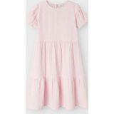 Jurk - O-hals - Korte Mouwen - Mousseline - Regular Fit