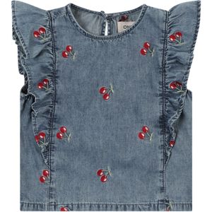 ONLY MINI - Top - Geborduurd Detail - Ruches - O-hals - Mouwloos - Relaxed Fit