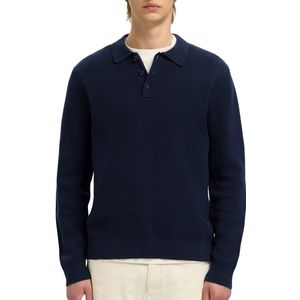 Gestructureerd Katoen - Polo - Lange Mouwen - Regular-fit