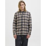 JACK & JONES - JJJames - Overhemd - Beige / Grijs / Zwart - Flanel - Lange Mouw