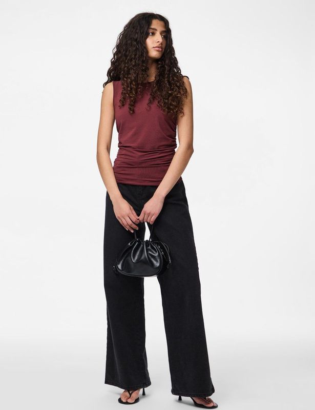 PIECES - PCMadison - Top - Wijnrood - Mouwloos