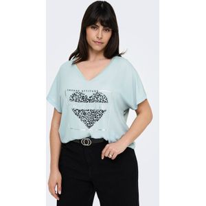 ONLY CARMAKOMA - Top - Zwart - Viscose - Korte Mouwen - V-Hals