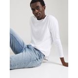 Jack & Jones - JJEORGANIC BASIC TEE LS O-NECK NOOS - T-shirt - Wit - Lange Mouwen