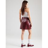 Only - ONLISABEL - Imitatieleren Rok - Tawny Port - Hoge Taille