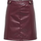 Only - ONLISABEL - Imitatieleren Rok - Tawny Port - Hoge Taille