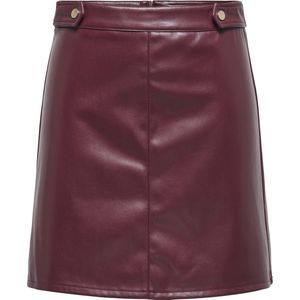 Only - ONLISABEL - Imitatieleren Rok - Tawny Port - Hoge Taille