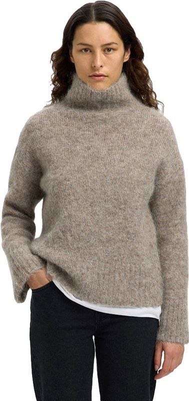 Selected - Gabriella - Gebreide Trui - Hoge Hals - Lange Mouwen - Relaxte Pasvorm