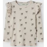 Slim Fit - Top - Roze - Jersey - Ronde Hals - Lange Mouwen - Ruches