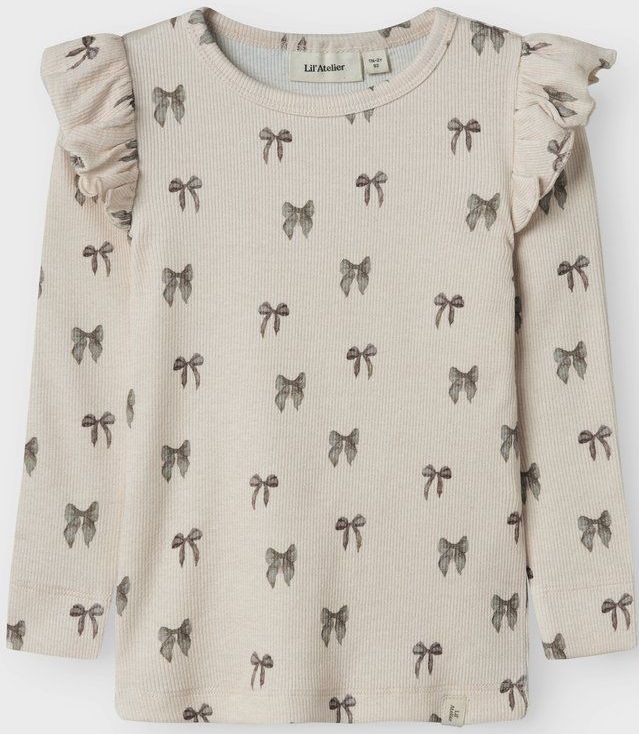 Slim Fit - Top - Roze - Jersey - Ronde Hals - Lange Mouwen - Ruches