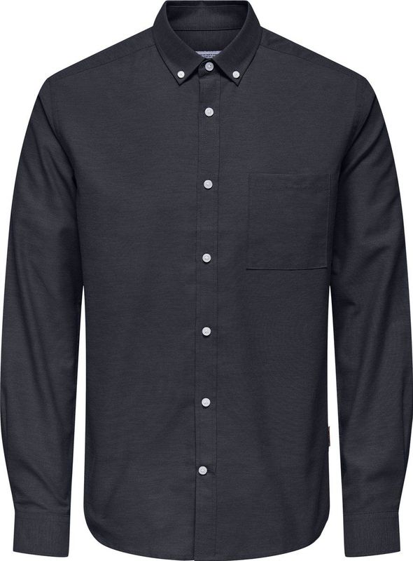 Only & Sons - Overhemd - Blauw - Slim Fit - Lange Mouwen