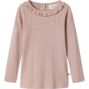 Needle Drop - Top - Rood - Katoen - Ronde Hals - Lange Mouwen - Ruches