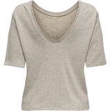 Only - FALKA - Korte Mouw Top - Licht Beige