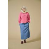 ONLY CARMAKOMA - Spijkerrok - Midi - Katoen - Knoopsluiting